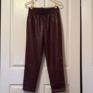 LOFT Maroon faux leather pants